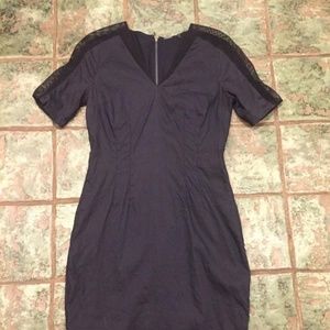 Elie Tahari navy dress with mesh detail